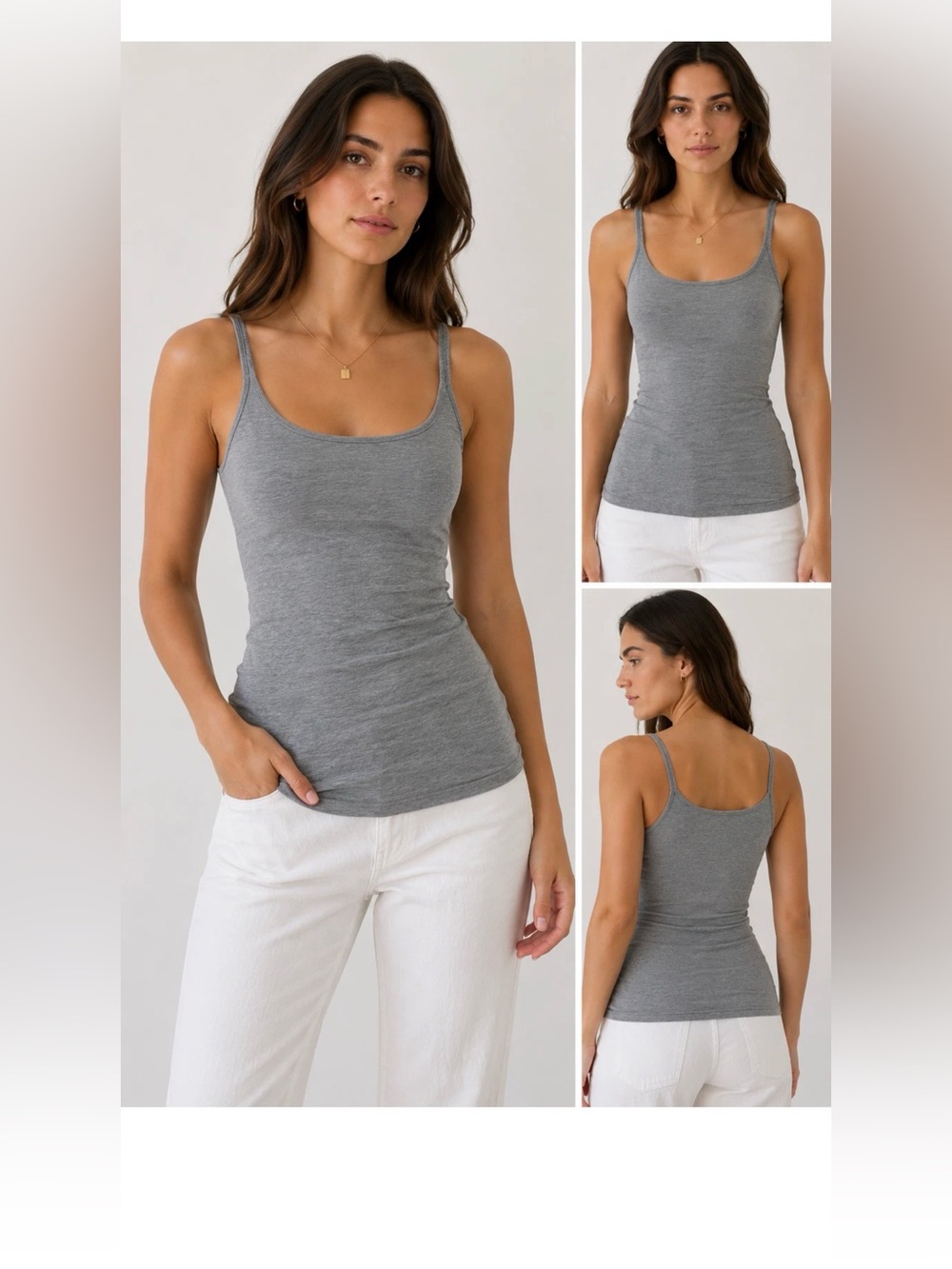 Anthropologie Gray Scoop Neck Tank Top - Women's XS new